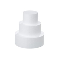 3 Tiers 4/6/8 Inch White Fake Round Foam Practice Cake Dummies Set 9 Inch