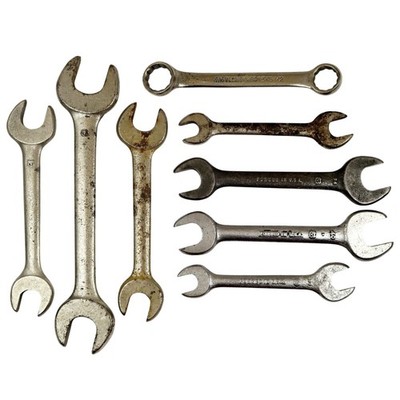 Vintage Vlchek Wrench Lot   8pc V in Shield Set, Forged USA, WBC1618