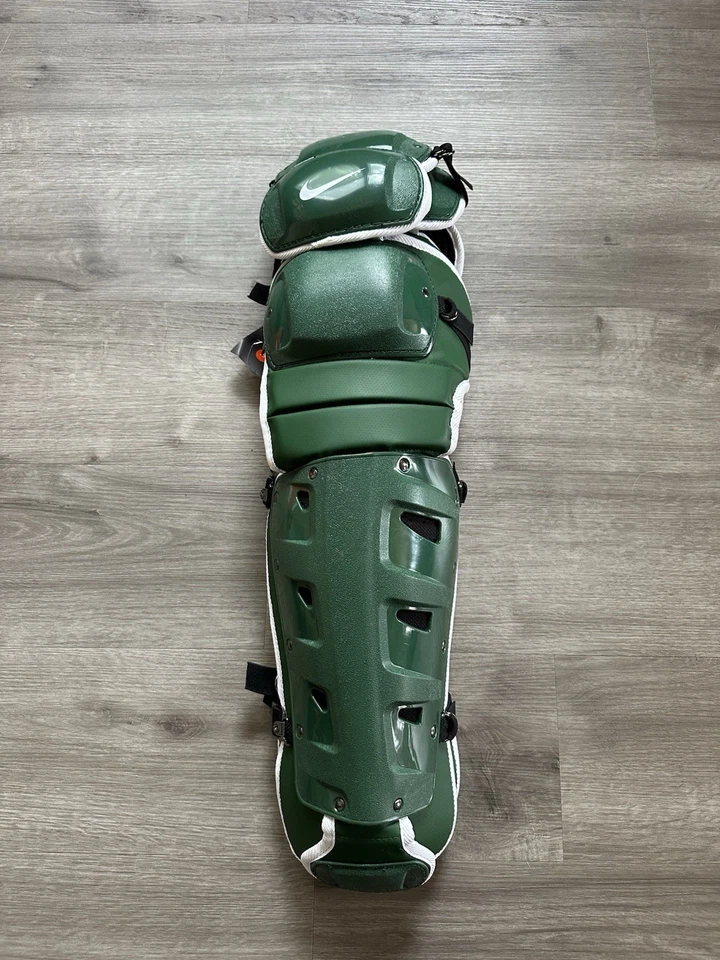 Nike Vapor Pro Catchers Leg Guards Baseball Green Black PBP512-336 Adult 19” - Image 3 of 4