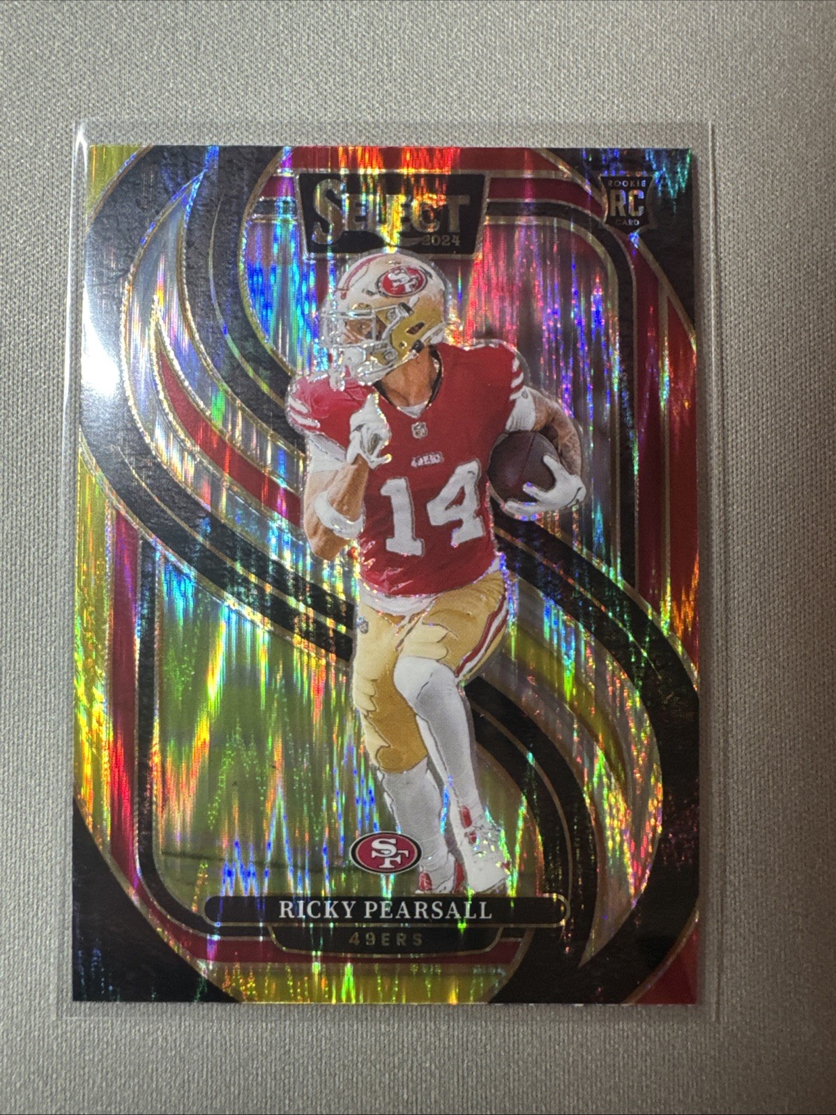 2024 Panini Select - Premier Level Ricky Pearsall #173 Red & Yellow Shock Prizm