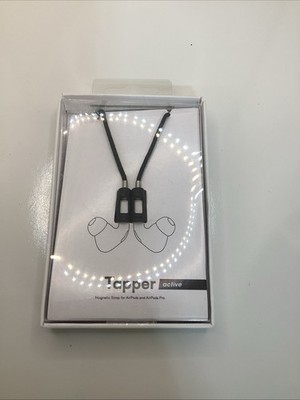 Tapper Active Magnetic Neck Strap for Ear Buds Black NEW