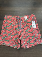 SAXX Betawave 2N1 Board Shorts Men 36" Red Watermelon AOP Drawstring Swim NEW