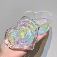 Rose Heart Jar Resin Mold Silicone Heart Jar with Rose Lid Jewelry Storage Box