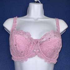 Vintage Victoria's Secret Lined Lavender Lace Balconet Bra 36D multiway 05/04