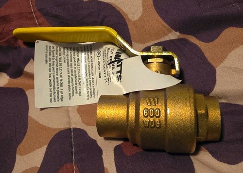 Watts Brass Ball Valve 3/4" FBVS-3C Full Port Sweat 600 WOG