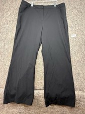 Lafayette 148 New York Womens Pants Black Flat Front Wide-Leg Virgin Wool Sz 16