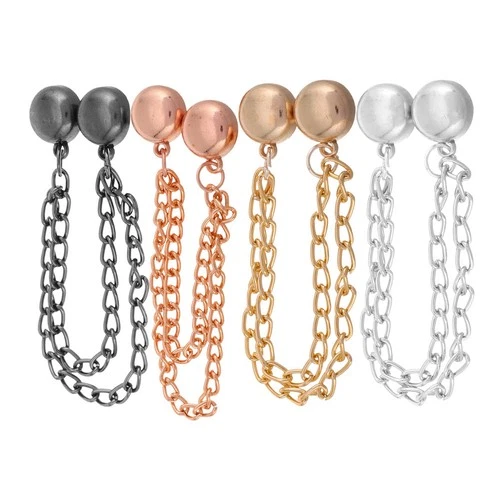 4 Pcs Magnetic Clips With Chain For Shirt Hem Holder And Waist Cinch