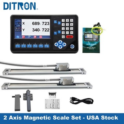 DITRON 2 Axis DRO Magnetic Scale 170mm~3040mm Travel Length 5um Mini Mill Lathe