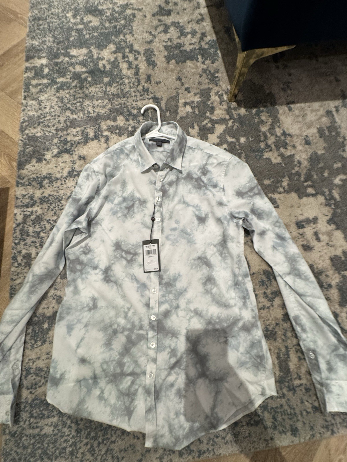 John Varatos Vapor Grey Collared Long sleeve Shirt