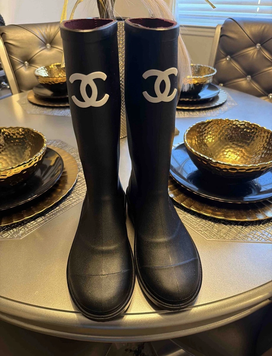 CHANEL Low 3/4 to 1 1/2 Inch Rain Boots for Women for sale | eBay