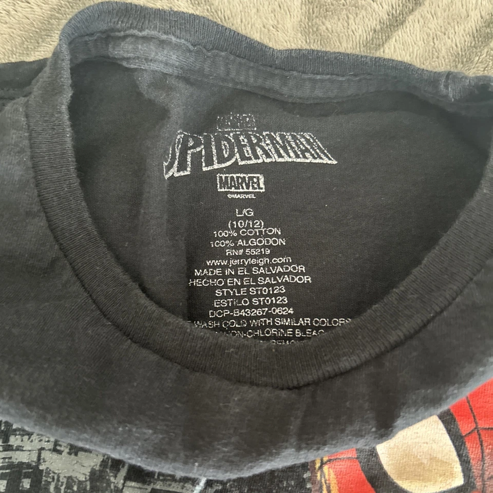 Marvel Spider-Man T Shirt Large 10/12 Black Miles Morales Spider Man Boys - Image 3 of 4