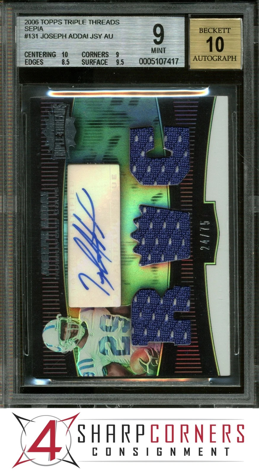 Joseph Addai Topps Triple Threads #131 Triple Threads-Relic Auto