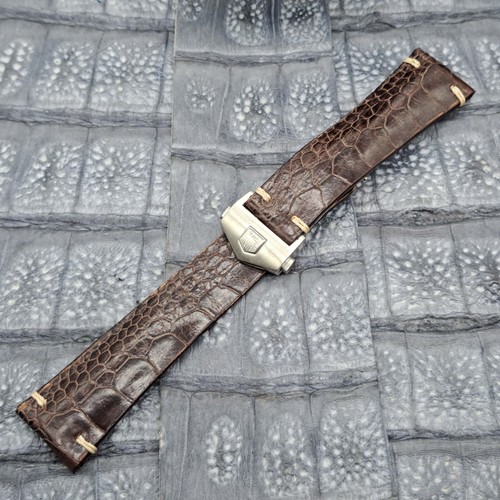 22mm/18mm Ostrich Leg Leather Watch Band Exotic Leather Minimalist Design - Picture 7 of 10