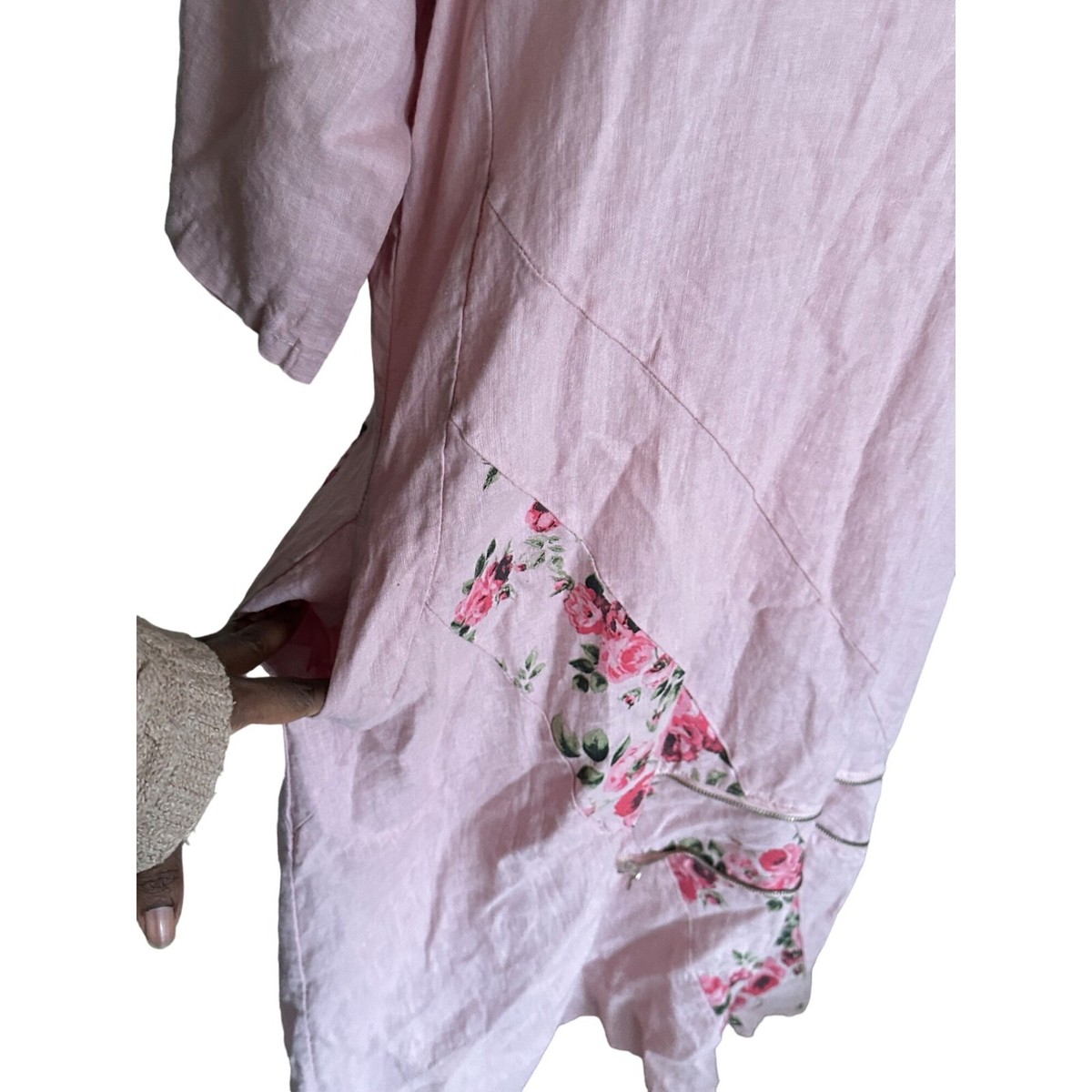 knee length dresses for ladies LONG WHITE LINEN DRESS main image 1