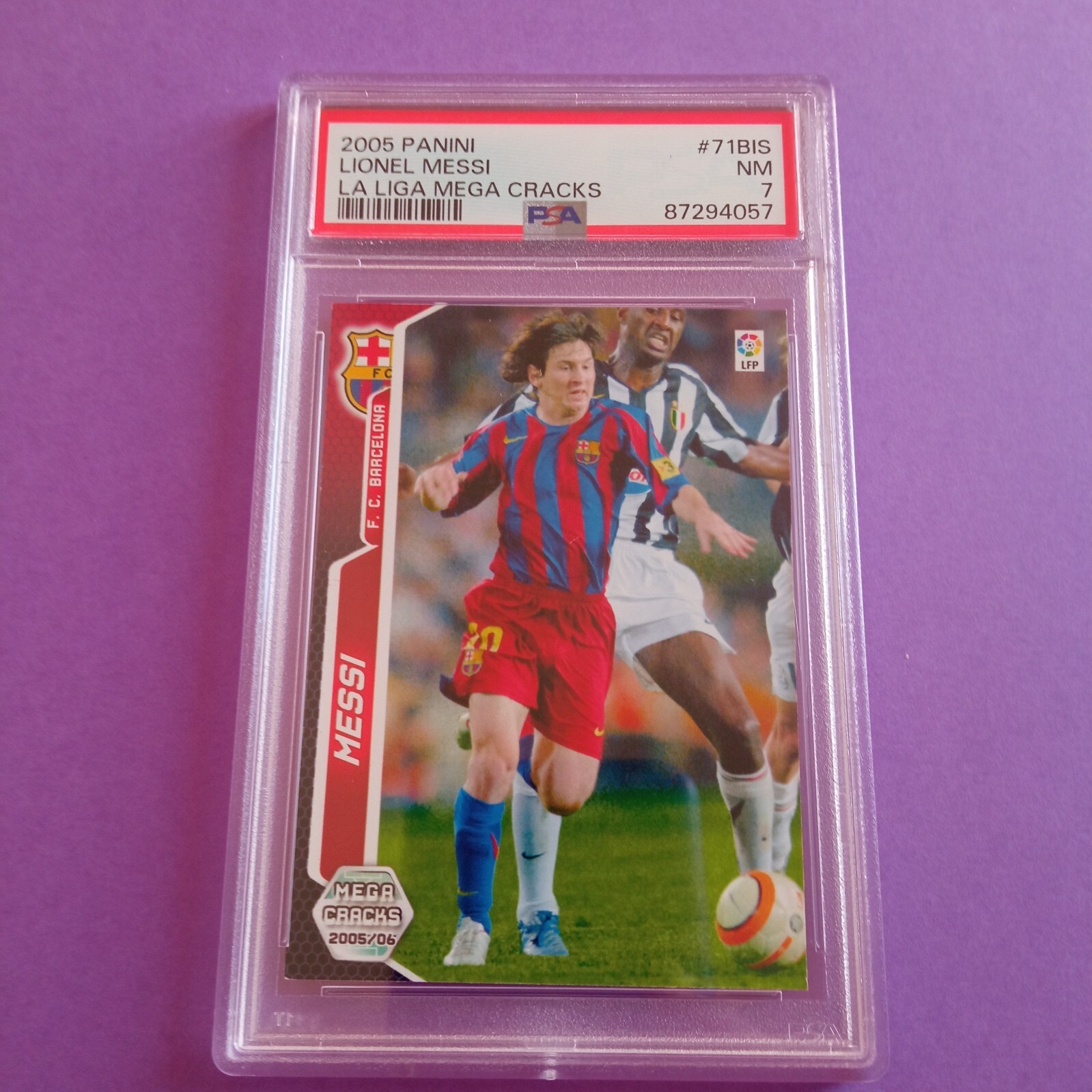 #71BIS MESSI BARCELONA PSA 7 PANINI LIGA MEGACRACKS 2005 06 2ยบ YEAR ROOKIE CARD