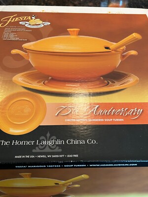 Fiestaware Fiesta Marigold 75th Anniversary Soup Tureen in Box