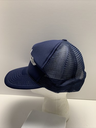 Vintage Hughes Supply, Inc. Trucker Snapback Navy Blue Adjustable Mesh Hat - Picture 2 of 7