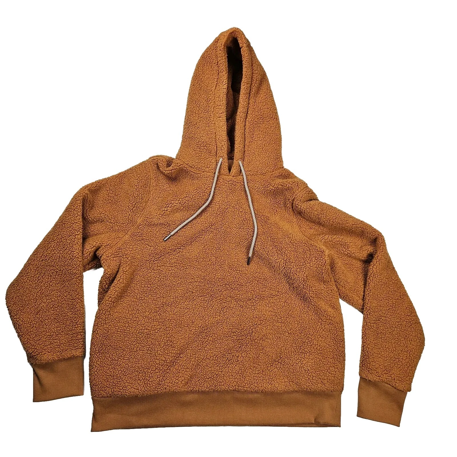 Athleta Tugga Sherpa Pullover Women's XL Orange Hoodie Long Sleeve Drawstring
