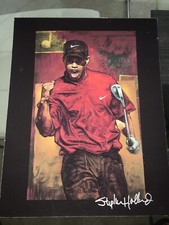 TIGER WOODS Signed Stephen Holland 11x14 Lithograph Extremely Rare Golf Masters*