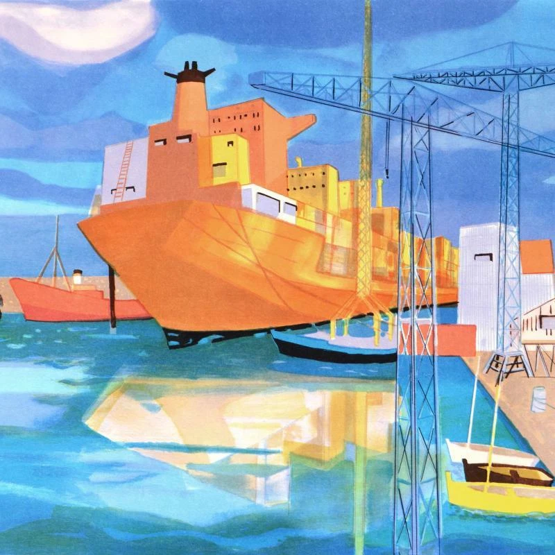 Подписанная литография Жоржа Ламберта «Брест» ограниченное издание на бумаге - Изображение 2 из 3