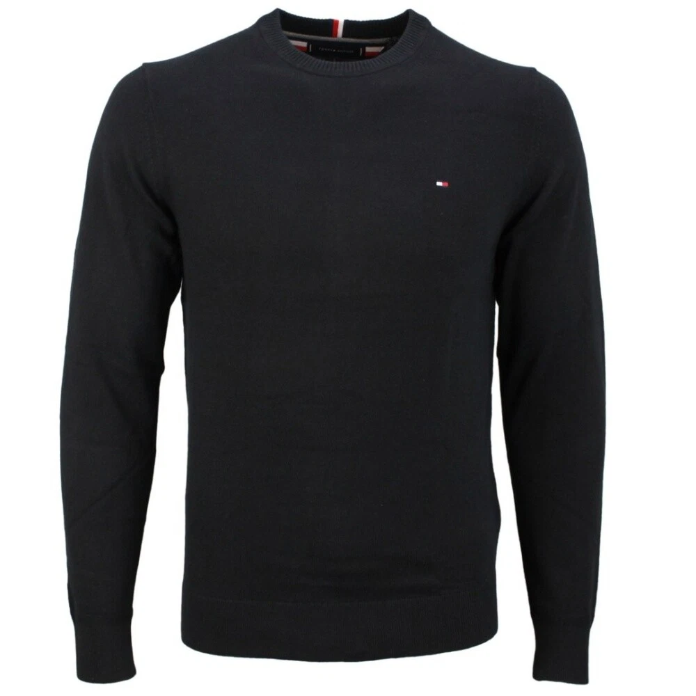 Tommy Hilfiger Men\'s Knit Jumper Black MW0MW28046 Bds Black | eBay