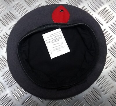 British Berets With Leather Sweatband Adjustable Black Wool Beret Custom Logo Ma