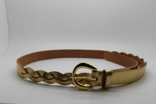 Laurel Ralph Lauren Genuine Leather Gold Distressed Belt Size L Lauren Ralph Lauren Leather Gold Belts for Women for sale | eBay main image 3