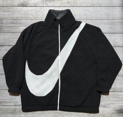 WOMEN'S NIKE BIG SWOOSH REVERSIBLE SHERPA JACKET SIZE SMALL Oversized