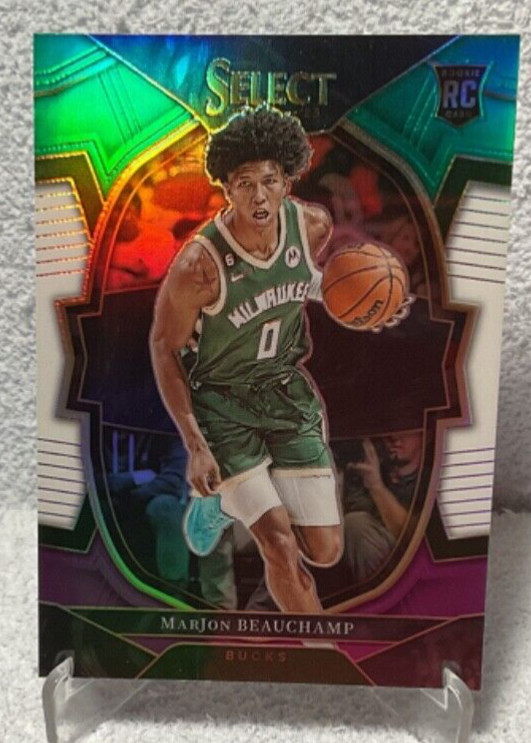 2022-23 Panini Select MarJon Beauchamp #75 RC Green White Purple Prizm Bucks