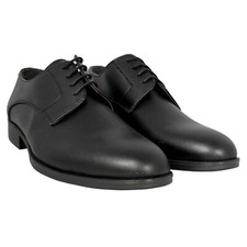 Men's Leather Shoe in Black Matt Lace Up - Business Elegant - Wedding