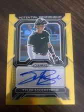 2023 Panini Prizm Baseball Tyler Soderstrom Potential Penmanship Gold Auto #/10