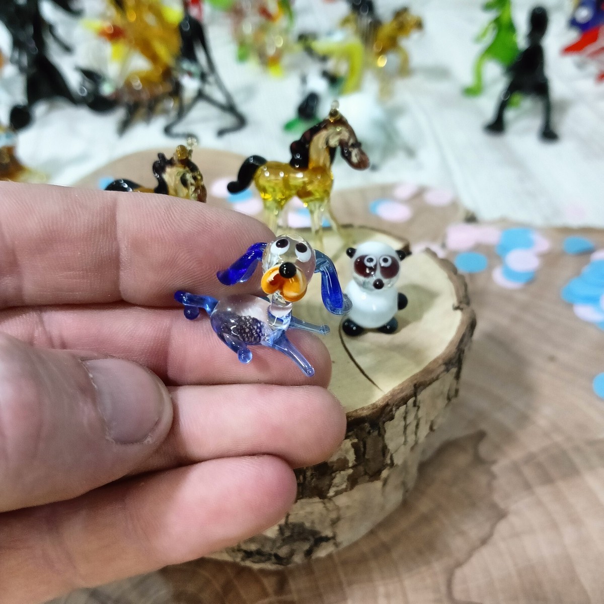 * vintage glass figure ୨୧ * ガラスの リスさん vintage glass figure ୨୧ * ガラスの リスさん