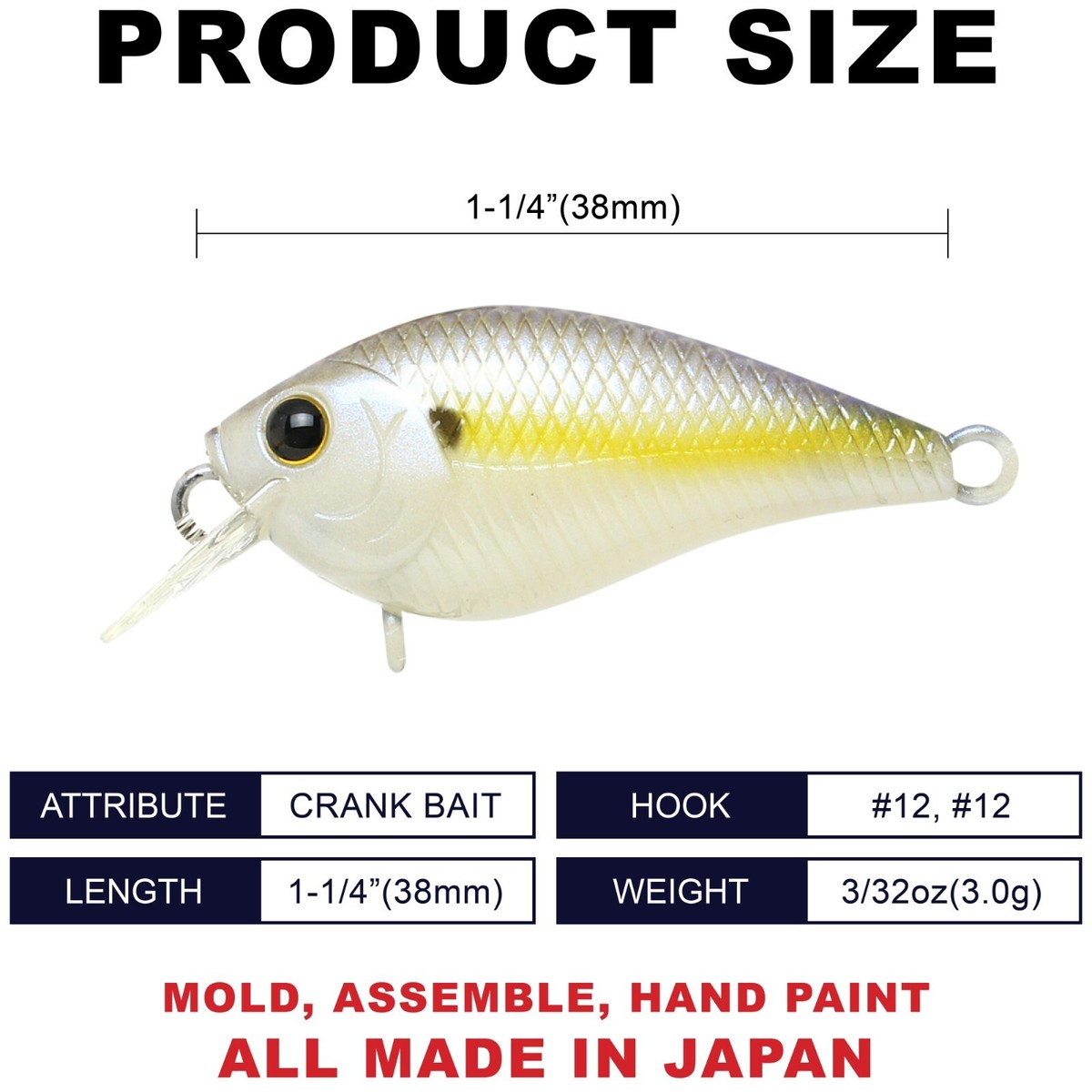LUCKY CRAFT LC 0.3 - 250 Chartreuse Shad (1qty) Top Quality Crank