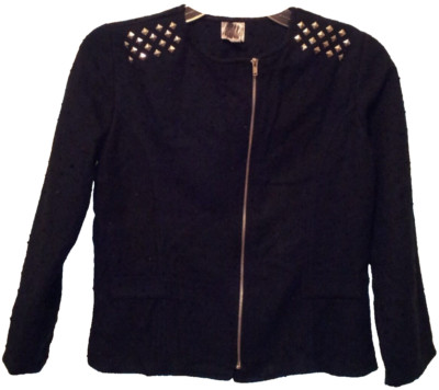 Disney D-Signed Black Jacket Girls Size XL Studs Zip Front Casual Dressy NWT