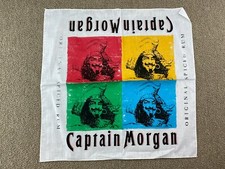 Captain Morgan Bandana Handkerchief Fabric Original Spiced Rum White VTG