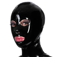 Latex Hood Open Eyes Mouth Back Zipper Generic Rubber Mask Party Wear Costume