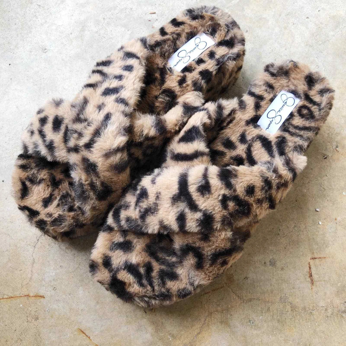 Leopard print sale fur slides