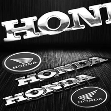 6" 3D Thick Emblem+2.125"Wing Logo Fairing Badge Tank Sticker for Honda Chrome