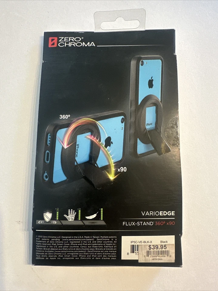 Funda Zero Chroma Flux Stand Negra iPhone 5 5s Transparente 360 Soporte Rosa Caliente VarioEdge Foto 2 de 2