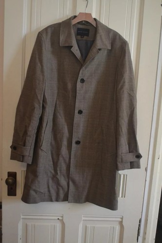 BROWN PLAID OVERCOAT/RAINCOAT BY BANANA REPUBLIC ~ XL