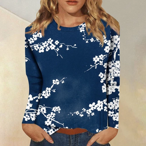 Ladies Casual Loose Long Sleeve Tee T Shirts Womens Boho Tops Blouse Size S-5XL - Foto 36 di 47