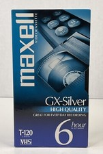 Maxell - Video Cassette GX-Silver 6 Hour VHS - High Quality T-120 - New - Sealed