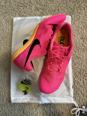 Nike Rival Multi Track Shoes- Pink- Unisex 14M / 15.5 F- Includes Travel Bag