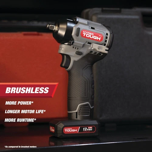 Hyper Tough 12V Max Cordless Brushless Impact Wrench with and Charger 225 ft - Picture 5 of 8