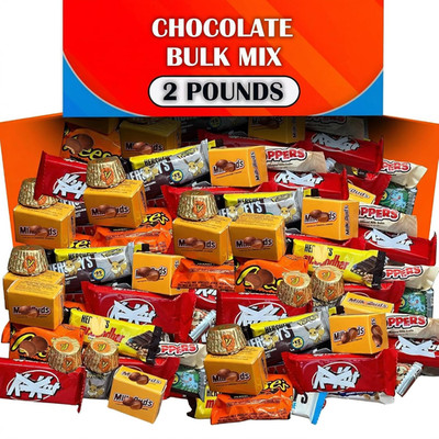 Assorted Chocolate Candy Individually Wrapped, 2 Lbs Bulk, Chocolate Bar Assortm