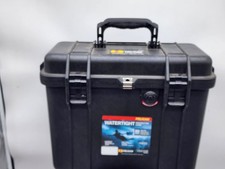NEW UPRIGHT Pelican 1450 Black Hard Case WATERTIGHT Carry Strap with PAPERWORK 