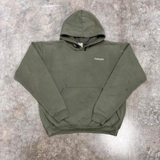 Vintage 90s Carhartt Embroidered Olive Green Distressed Hoodie Size XL