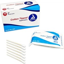 Dynarex Tipped Applicators Wood Shaft 3", 1 Box of 1000 Applicators, 4301