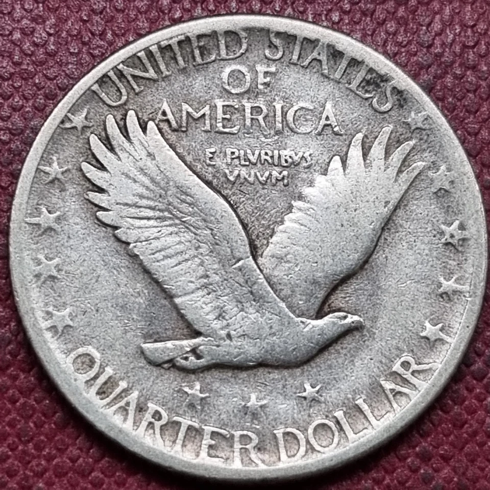 1917 D Standing Liberty Quarter 25c Type 2 Better Grade #96113 - Image 2 of 2