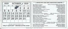 1919 Northern White Cedar Shingle Association Calendar Card Lumber Companies